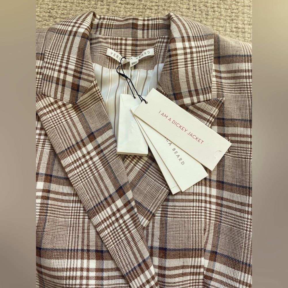 NWT Veronica Beard Viva Dickey Jacket - Khaki Multi - Sz 6 - Picture 2 of 7